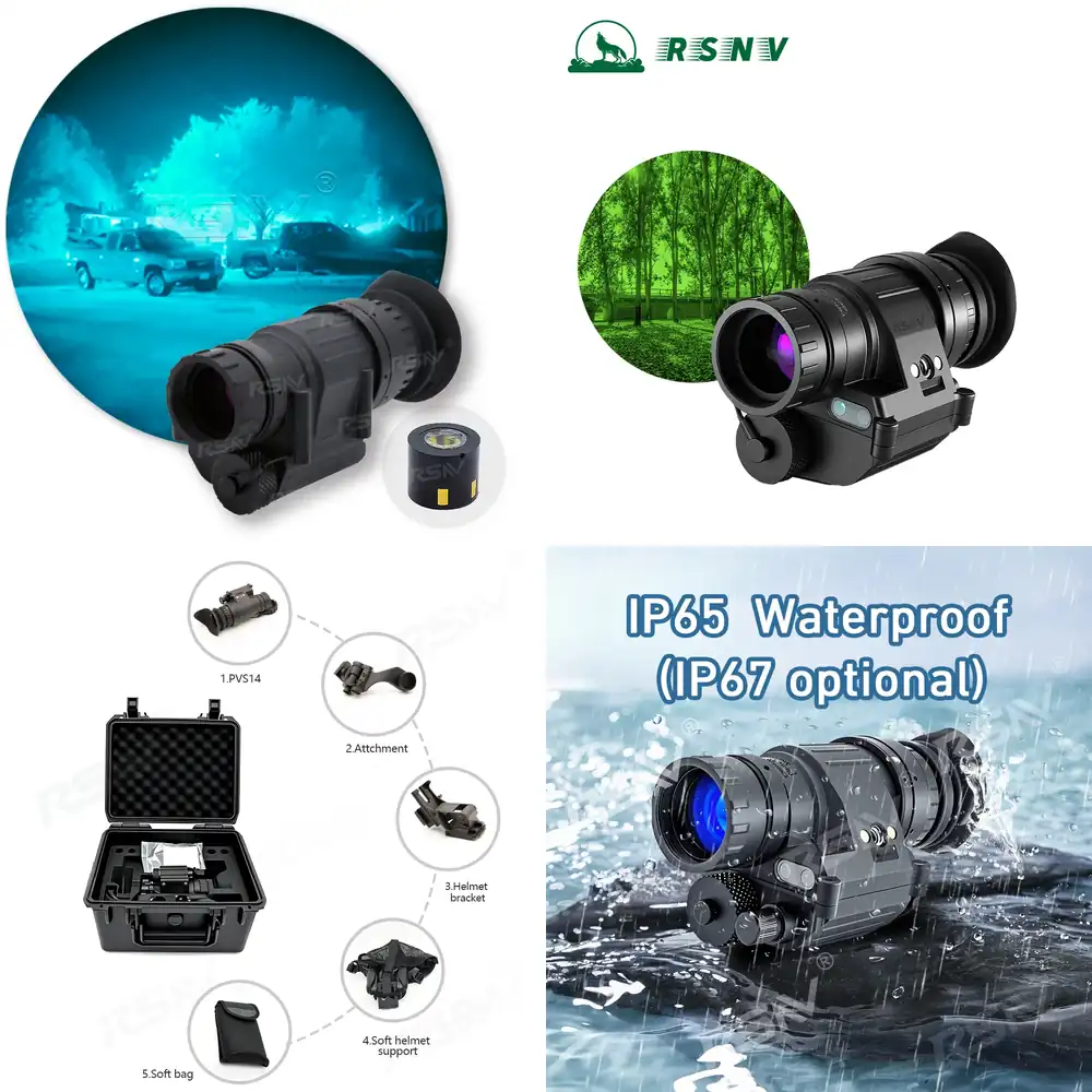 Monocular Night Vision - RSNV PVS14 พร้อมใช้งาน กล้องมองกลางคืนแบบติดศีรษะ PVS-14 Gen2+