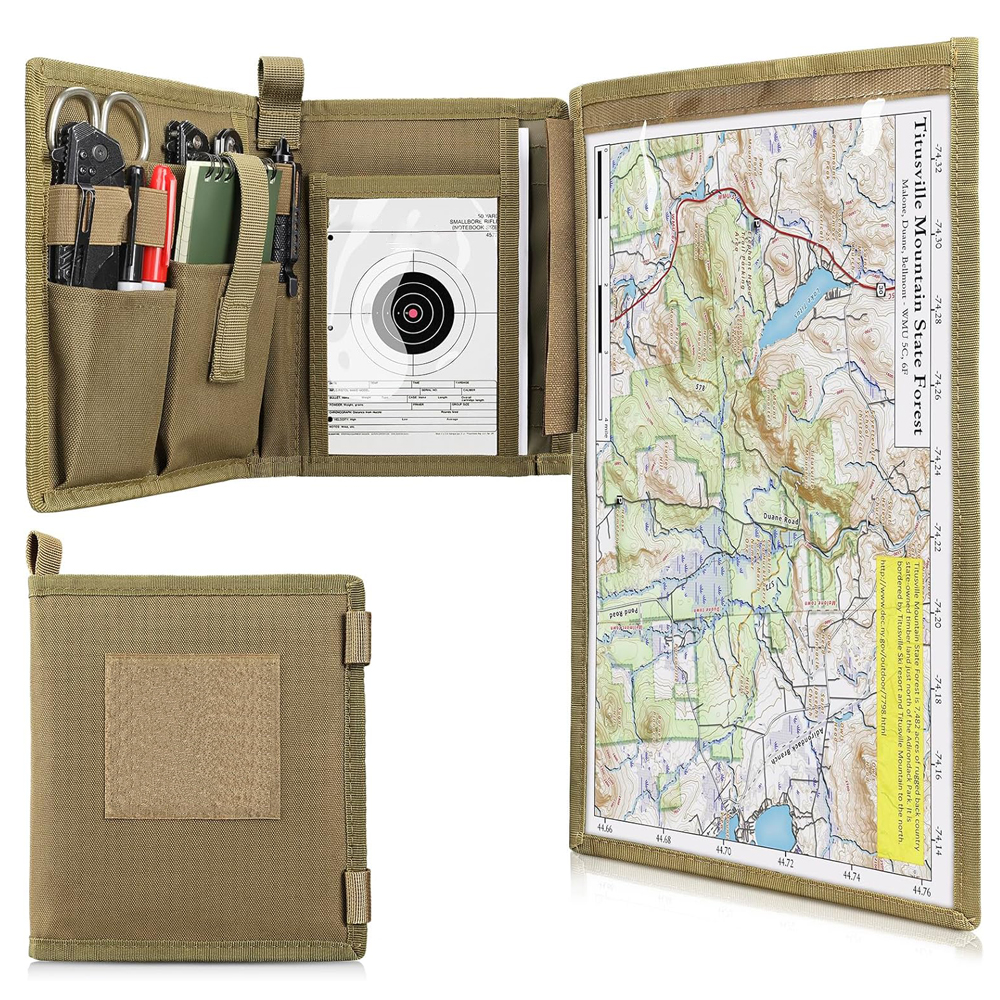 Outdoor Hunting Maps - กระเป๋าเก็บแผนที่แบบยุทธวิธี ซองใส่แผนที่ กระเป๋าใส่ของจุกจิกแบบพับได้ กระเป๋าอเนกประสงค์ EDC อุปกรณ์เสริมสำหรับการเดินป่า