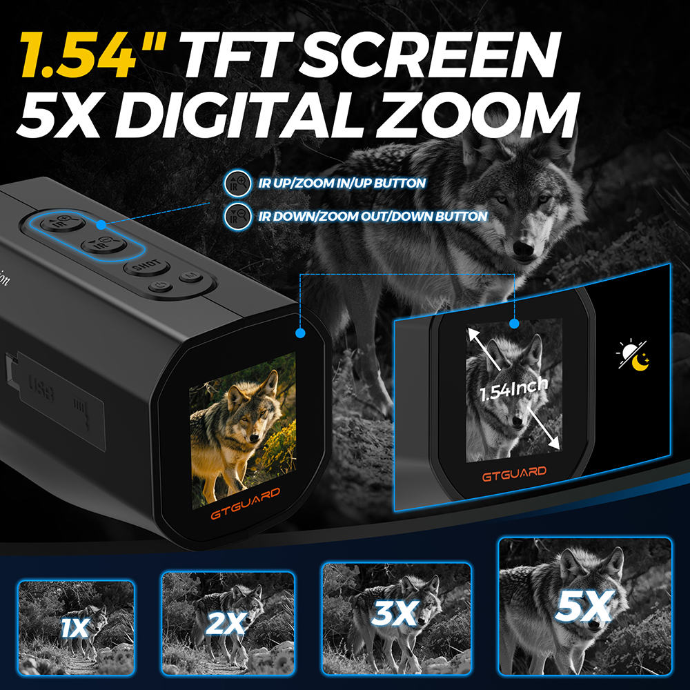 Monocular Night Vision - กล้องมองกลางคืนแบบตาเดียว 1080P 300M ซูม 5 เท่า