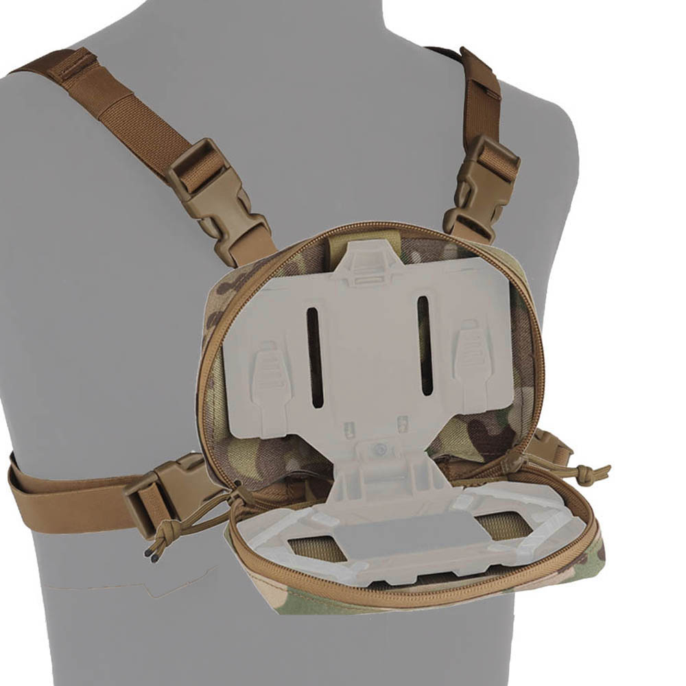 Outdoor Hunting Maps - ชุดอุปกรณ์ยึดติดหน้าอกแบบพับได้ Tactical MOLLE สำหรับใส่โทรศัพท์ แผนที่ และอุปกรณ์อื่นๆ