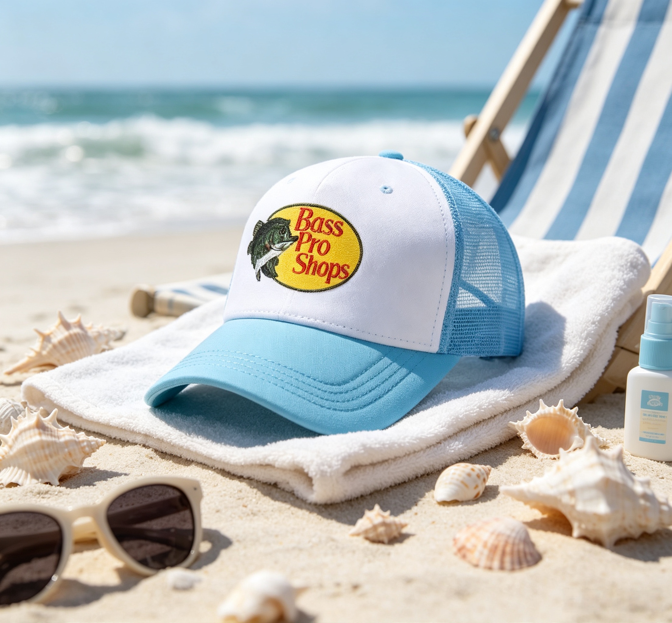 Hunting Outdoor Logos - หมวกแก๊ปทรง Trucker โลโก้คลาสสิกของ Bass Pro Shops,