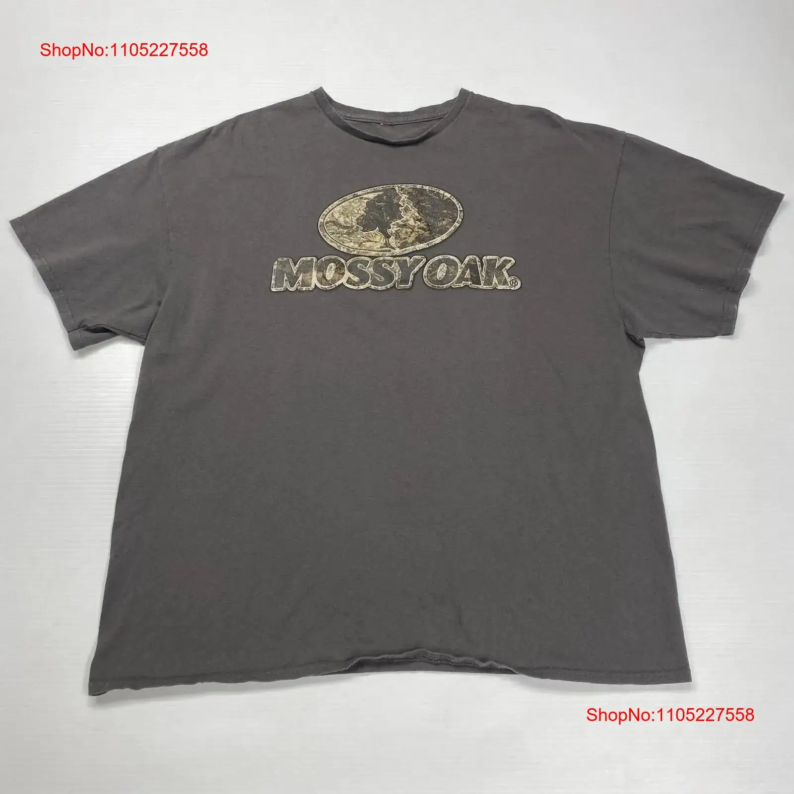 Hunting Outdoor Logos - เสื้อยืดผู้ชาย Mossy Oak ไซส์ M สีเทาลายพราง