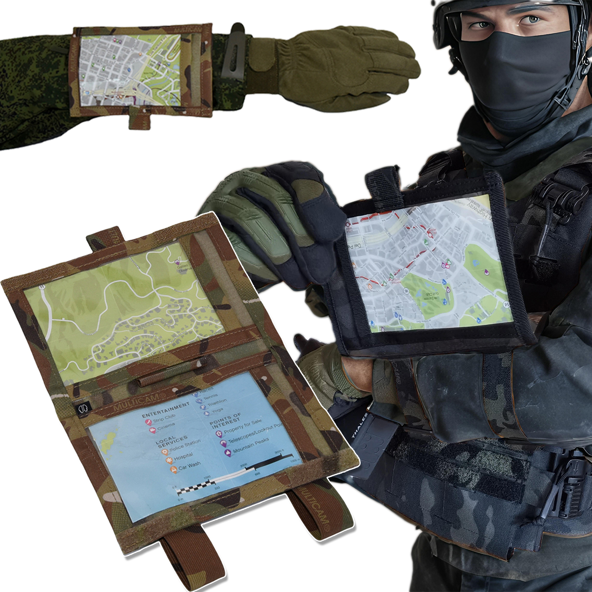 Outdoor Hunting Maps - ยุทธวิธีทหารกระเป๋านักกีฬา Armband แขนอุปกรณ์ล่าสัตว์กลางแจ้งระยะการถ่ายภาพอุปกรณ์เสริมนาฬิกาข้อมือพับผู้ถือแผนที่