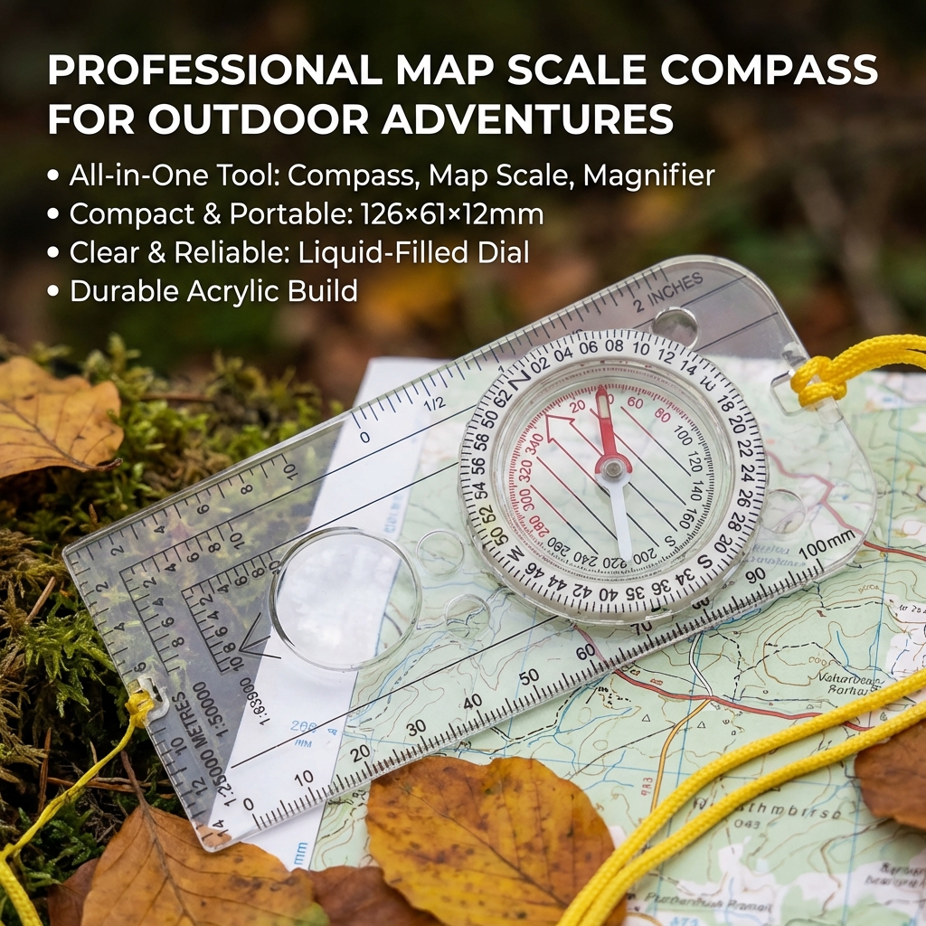 Outdoor Hunting Maps - เข็มทิศแผนที่นำทาง - อุปกรณ์สำรวจและฝึกทักษะการเดินป่าสำหรับการล่าสัตว์ การเอาชีวิตรอด และการเดินทางแบบแบ็คแพ็ค
