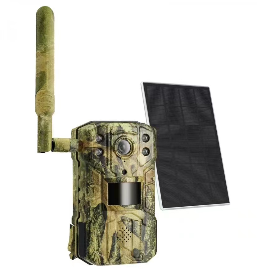 Outdoor Hunting Camera Wireless - กล้องติดตามสัตว์ป่า 4G รองรับ 2K ใช้พลังงานแสงอาทิตย์ แบตเตอรี่ลิเธียม