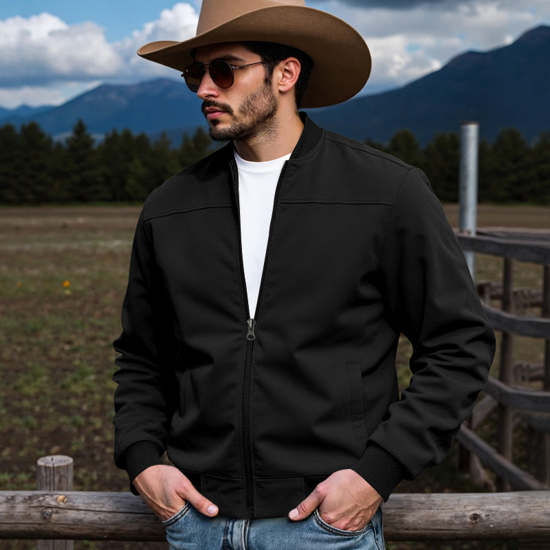 เสื้อแจ็คเก็ตซิปหนังกลับทรงหลว - Hunting Outdoor Shop บทวิจารณ์และราคา