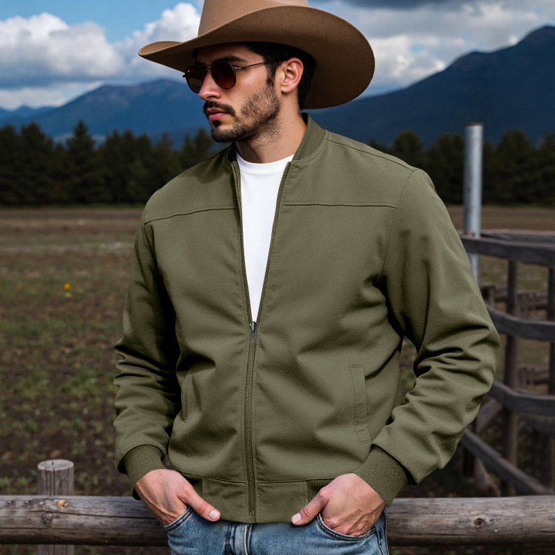 เสื้อแจ็คเก็ตซิปหนังกลับทรงหลว - Hunting Outdoor Shop บทวิจารณ์และราคา