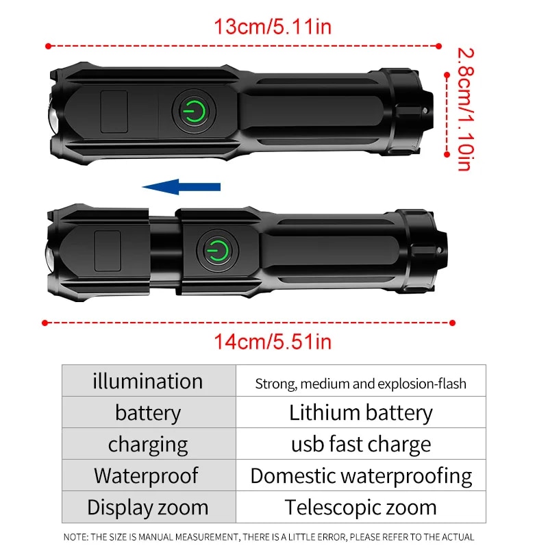 ไฟฉาย LED แบบพกพาชาร์จ USB กัน - Outdoor Hunting Lights บทวิจารณ์และราคา