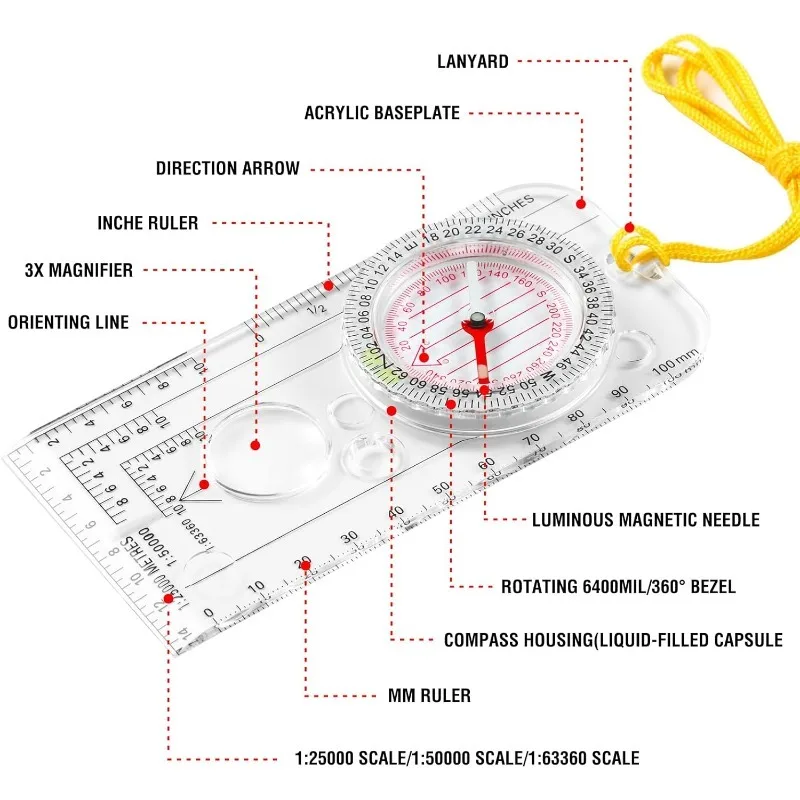 DC40-3A เข็มทิศนําทางแผนที่ไม้ - Outdoor Hunting Maps บทวิจารณ์และราคา