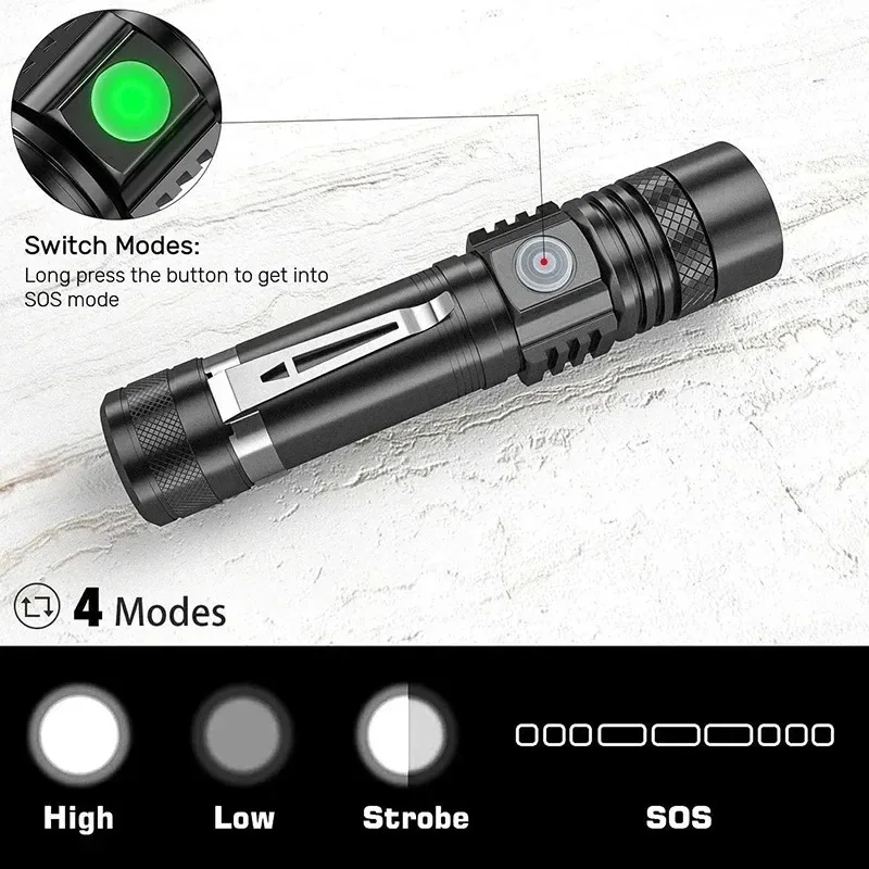 ไฟฉายแบบชาร์จได้ T6 ใช้แบตเตอร - Outdoor Hunting Lights บทวิจารณ์และราคา