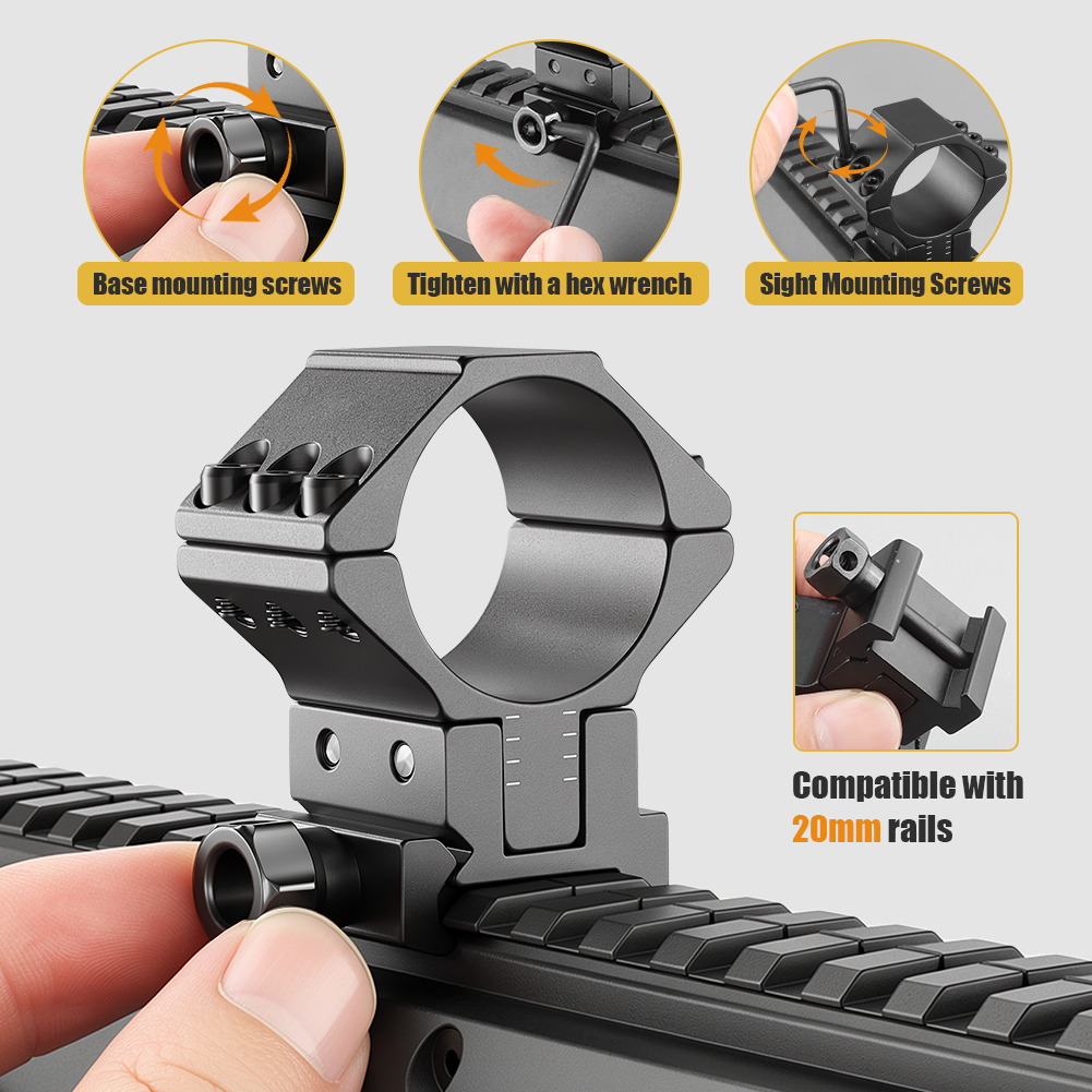 วงแหวนยึดกล้องเล็งปืนไรเฟิล Un - Outdoor Hunting Lights บทวิจารณ์และราคา