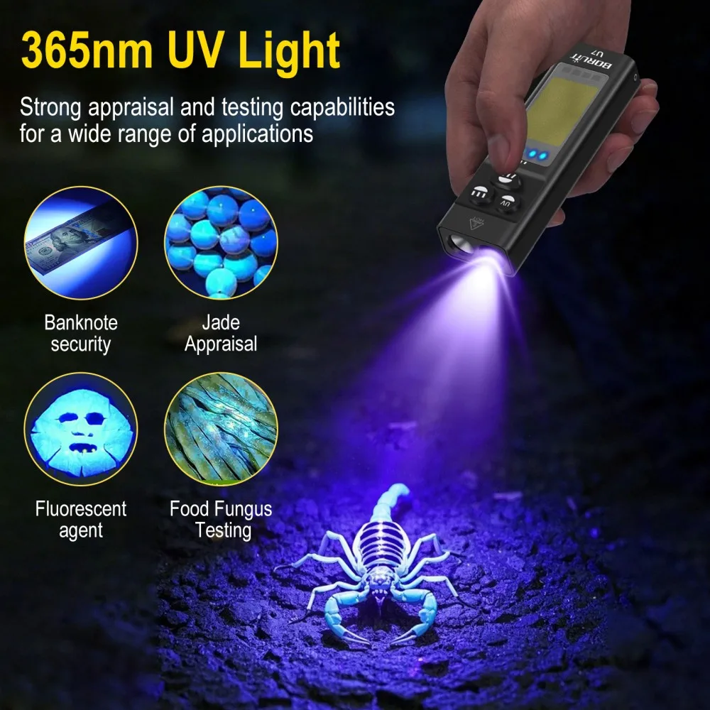 ไฟฉาย BORUiT U7 UV LED EDC 110 - Outdoor Hunting Lights บทวิจารณ์และราคา