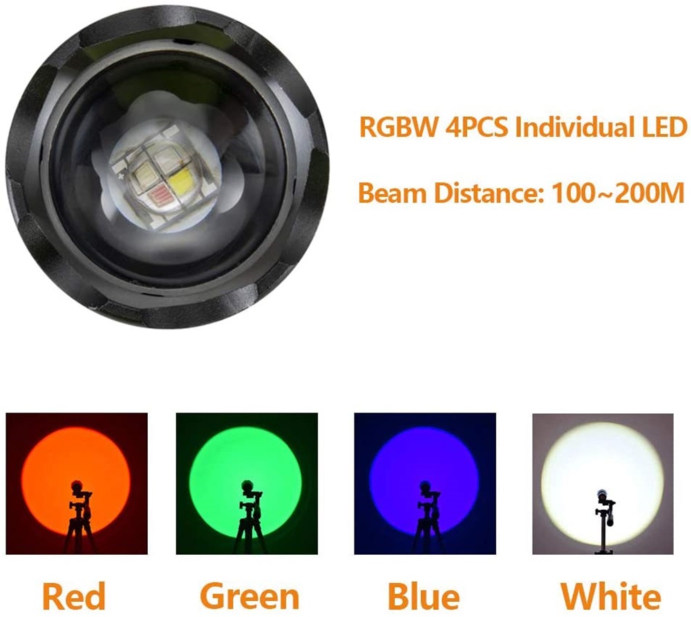 ซูม 4 สีไฟ LED ไฟฉายสีขาว/สีแด - Outdoor Hunting Photography บทวิจารณ์และราคา