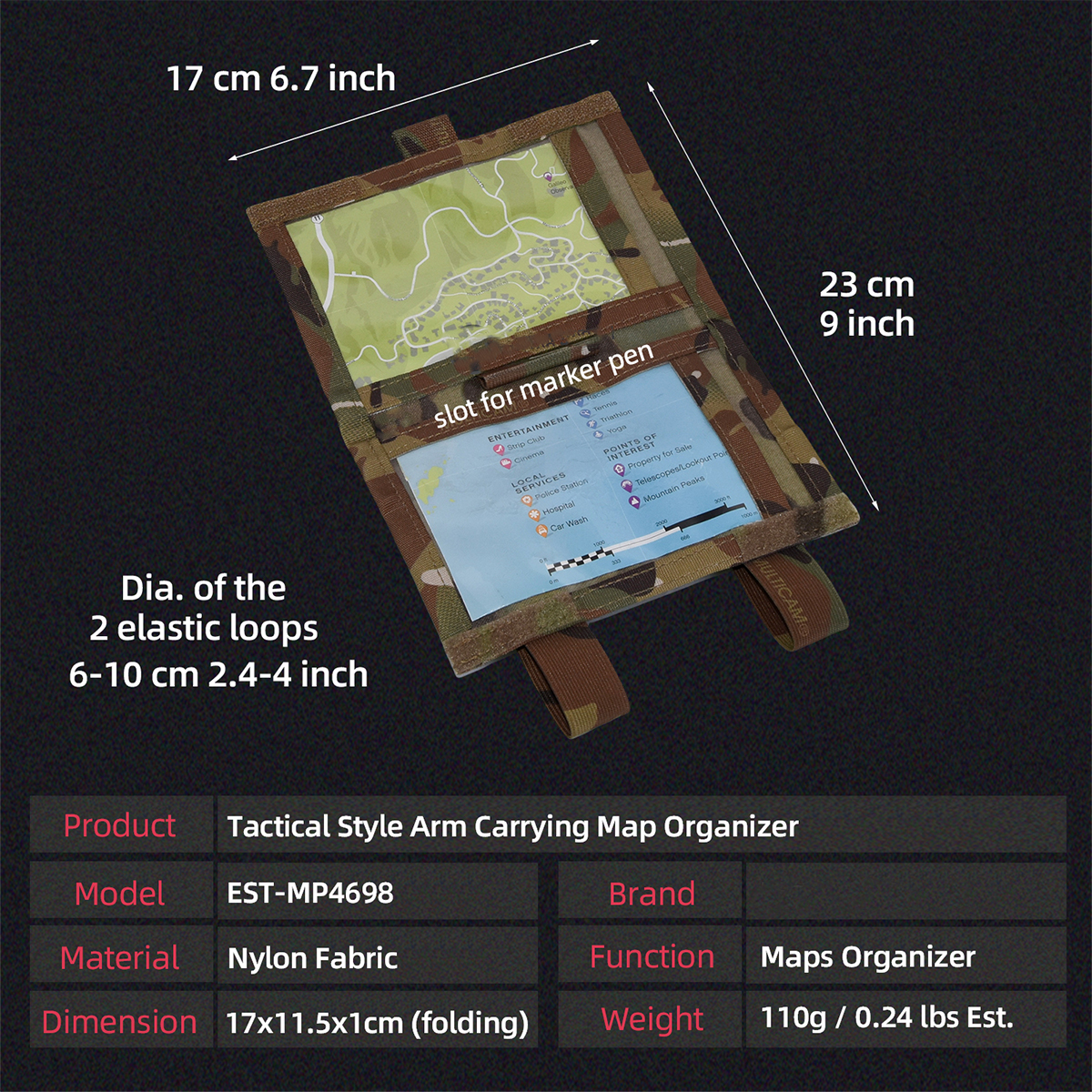 ยุทธวิธีทหารกระเป๋านักกีฬา Arm - Outdoor Hunting Maps บทวิจารณ์และราคา