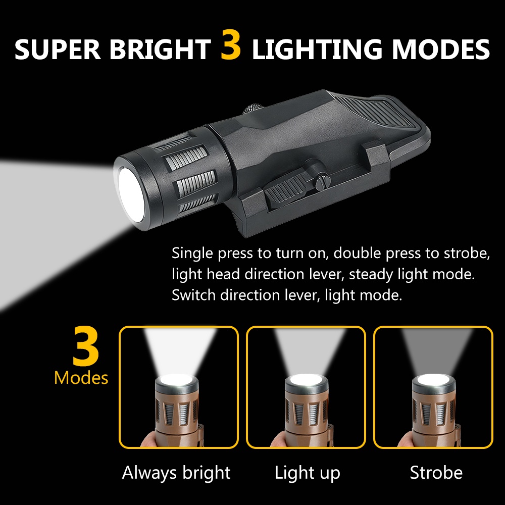 BOOIU ไฟฉายยุทธวิธี 400 ลูเมน  - Outdoor Hunting Lights บทวิจารณ์และราคา